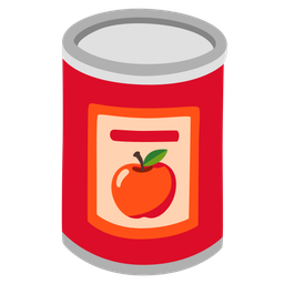 Canned food and Red apple