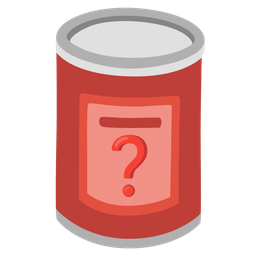 Canned food and Red question mark