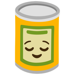 Canned food and Relieved face