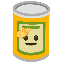 Canned food and Saluting face
