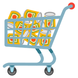 Canned food and Shopping cart