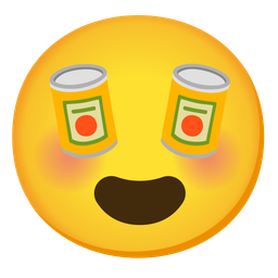 Canned food and Smiling face with heart-eyes