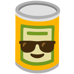 Canned food and Smiling face with sunglasses