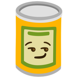 Canned food and Smirking face