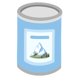 Canned food and Snow-capped mountain