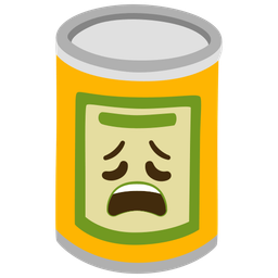 Canned food and Weary face