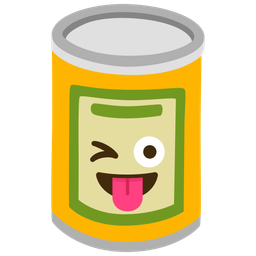 Canned food and Winking face with tongue