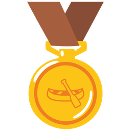 canoe and 1st place medal