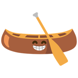 Canoe and Beaming face with smiling eyes