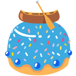 canoe and birthday cake