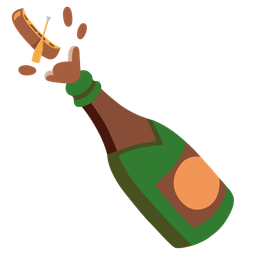 canoe and bottle with popping cork
