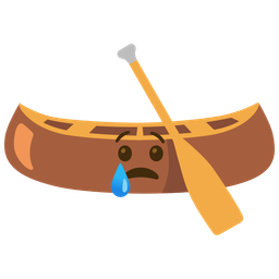 canoe and crying face