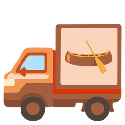 canoe and delivery truck