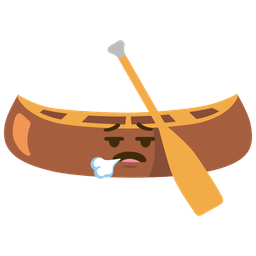 canoe and face exhaling