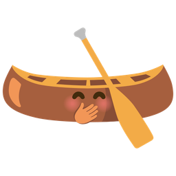 canoe and face with hand over mouth