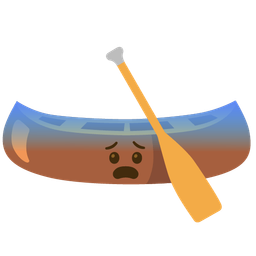 canoe and fearful face