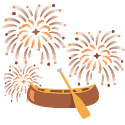canoe and fireworks