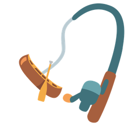 canoe and fishing pole