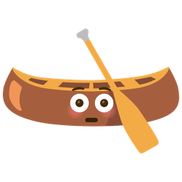 canoe and flushed face