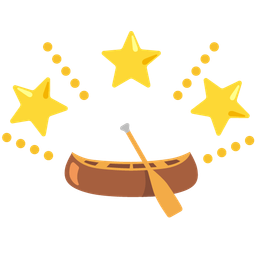 canoe and glowing star