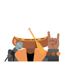 canoe and microphone