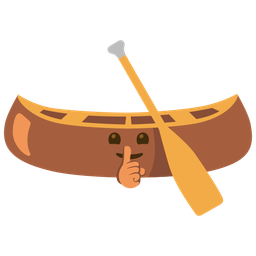 canoe and shushing face