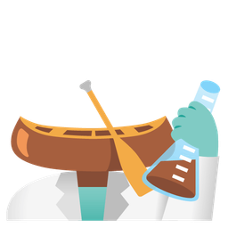 canoe and test tube