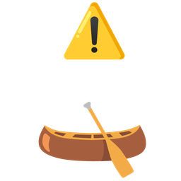 canoe and warning