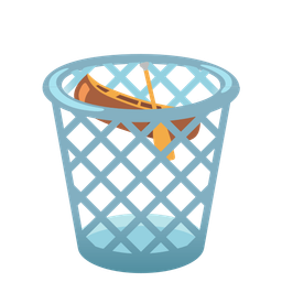 canoe and wastebasket