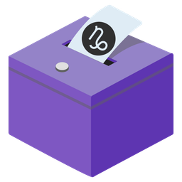 Capricorn and ballot box with ballot