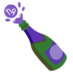 Capricorn and bottle with popping cork