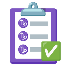 Capricorn and check mark button