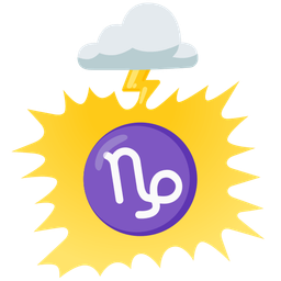 Capricorn and cloud with lightning