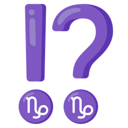 Capricorn and exclamation question mark