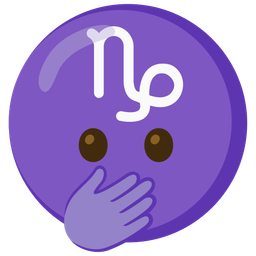 Capricorn and face with open eyes and hand over mouth