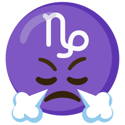 Capricorn and face with steam from nose