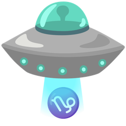 Capricorn and flying saucer