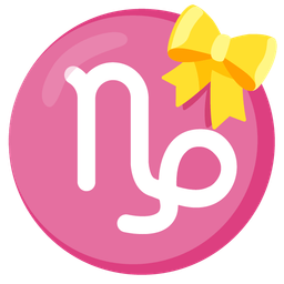 Capricorn and heart with ribbon