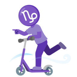 Capricorn and kick scooter