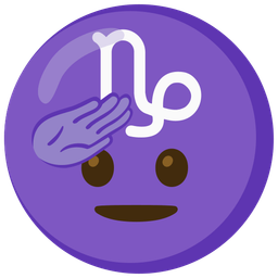 Capricorn and saluting face