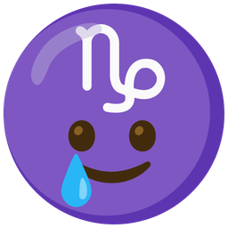 Capricorn and Smiling face with tear