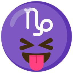 Capricorn and Squinting face with tongue