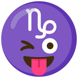 Capricorn and Winking face with tongue