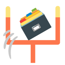 card file box and american football