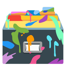 card file box and artist palette