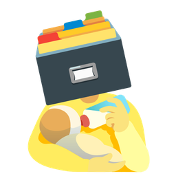 card file box and baby bottle