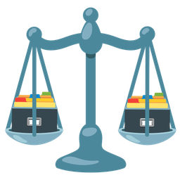 card file box and balance scale