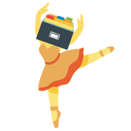 card file box and ballet shoes