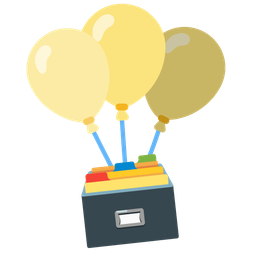 card file box and balloon