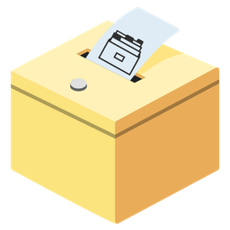 card file box and ballot box with ballot